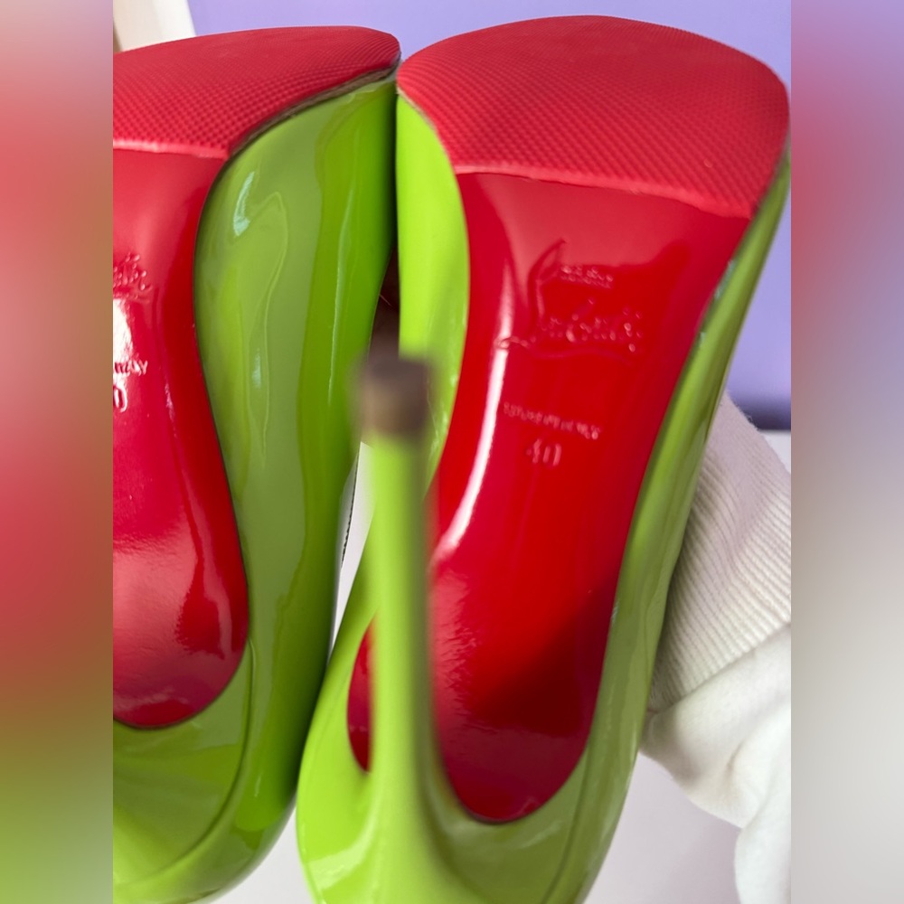 Christian Louboutin Lime Green Pigalle follies 100 Stiletto Heels - Picture 16 of 16